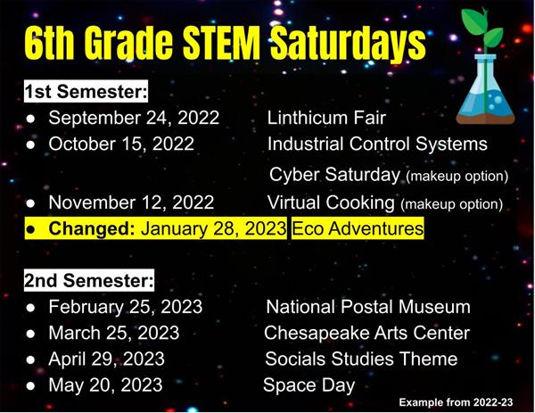 6th Grade STEM Saturday